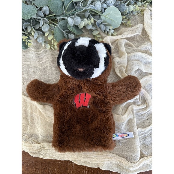 Mary Meyer Badger Wisconsin Badgers Mascot‎ Hand Puppet 10" 10392 - Picture 1 of 7